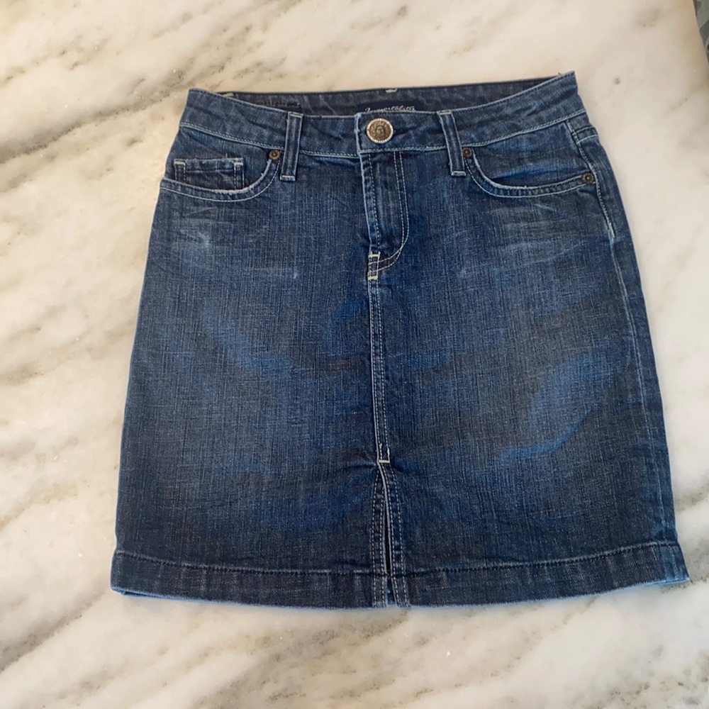 Denim pencil skirt